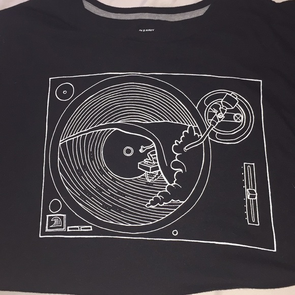 Old Navy Tops - Soft Black Vinyl T-shirt